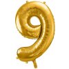 PartyDeco Balónik číslo zlatý 9 fólia 86 cm