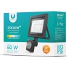 Reflektor LED 10W+PIR 6000K čierny FOREVER IP65 PR2