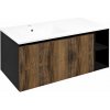 Sapho LOREA skrinka s umývadlom 101x46x51,5cm (80+20cm), ľavá, dub collingwood/čierna matná LE080-1935-L-03