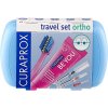 Curaprox Travel Set zubná kefka + CPS medzizubné kefky 2 ks + zubná pasta 10 ml darčeková sada, modrý