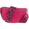 NovaKabelka.sk Reni Grande Fuxia s prídavným popruhom II kožená talianska crossbody kabelka ružová