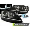 Tuning-tec PREDNÉ SVETLOMETY U-LED SVETLO ČIERNA S CHROMOVOU LINIE pasujú na VW GOLF 7 11.12-17