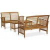 VidaXL 3-dielna záhradná sedacia súprava, masívne akáciové drevo