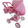 BABY MIX Detský kočík pre bábiky 2v1 ružový s kvetinkami 70x43x69 ružová