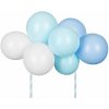 PartyDeco Balóniky na vrch torty- modré 29 cm