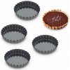 Formičky na tartaletky s vyberateľným dnom oceľové TALA PERFORMANCE ČIERNE 4 ks.