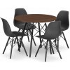 Jedálenský stôl TODI jaseň 80 cm so štyrmi stoličkami OSAKA čierne