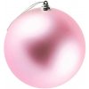 DECOLED Veľká vianočná ozdoba 20 cm plastová guľa mäkká ružová lesklá