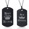 Oceľové prívesky pre pár King and Queen - Včetně řetízků (2 kusy )