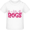 Baby Tričko pre Bábätká Nápis So psami je život krajší Biela Detské
