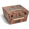 Burger box (mikrovlnitá lepenka) kraft s potlačou 150 x 150 x 95 mm [100 ks]