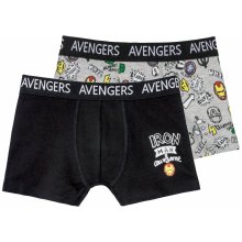 Chlapčenské boxerky, 2 kusy Avengers/čierna/sivá