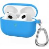 AppleKing silikónový obal s karabínou pre AirPods 3 - modrý - možnosť vrátiť tovar ZADARMO do 30tich dní
