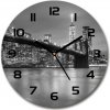Sklenené hodiny okrúhle New York noc fi 30 cm
