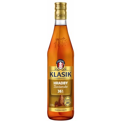 KLASIK Turčianske hradby liehovina 36% 0,5 l (čistá fľaša)