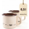 Hrnček smaltovaný 9cm/0,5L dekor Linea