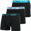 Pánske boxerky Nike Everyday Cotton Stretch Trunk 3P - black/light armory blue/dusty cactus - Čierny (XL)