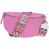 NovaKabelka.sk Reni Grande Flamingo s prídavným popruhom IV kožená talianska crossbody kabelka ružová