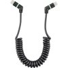 Renkforce USB kábel USB 2.0 USB-C ® zástrčka, USB-C ® zástrčka 1.50 m čierna zásuvné kontakty otočné o 360°, špirálový kábel RF-6713692; RF-6713692