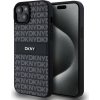 DKNY PU Leather Repeat Pattern Tonal Stripe Apple iPhone 15 Plus Black DKHCP15MPRTHSLK