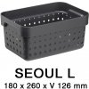Seoul Plastový košík organizér 18 x 26 x 13 cm čierna
