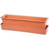 LEBIŠ Truhlík samozavlažovací s knoty plastový terakota - 51x15x17cm