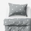 Goldea detské bavlnené obliečky - srdiečka na sivom 150 x 200 a 50 x 60 cm