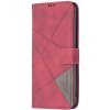 Knižkové puzdro Rhombus červené – Motorola Edge 40 Neo