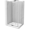Mexen Apia, sprchový kút s posuvnými dverami 130 (dvere) x 80 (stena) cm, 6mm číre sklo, chrómový profil + slim sprchová vanička 5cm, 840-130-080-01-00-4010
