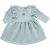 Baby Nellys Detské teplákové šaty, tunika Vintage Love - mätové veľ. 68
