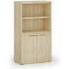 Kombinovaná kancelárska skriňa PRIMO WOOD, dvere na 2 poschodia, 800 x 420 x 1434 mm, dub prírodný