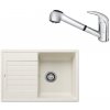 SET422 - Gránitový drez Blanco Zia 45 S Compact biela soft + Kuchynská batéria Rosan King J385001 chróm