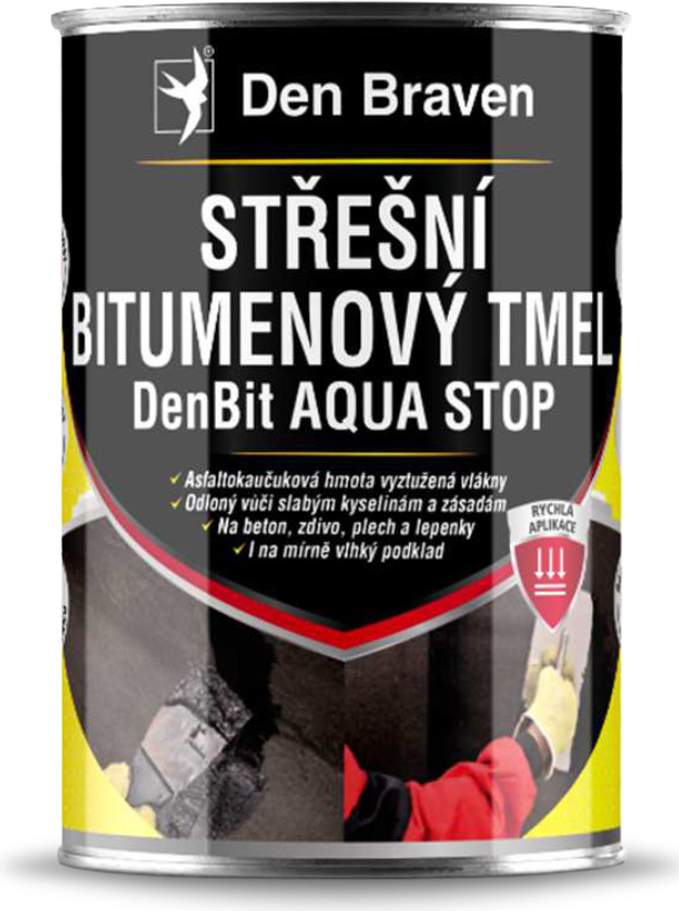 DEN BRAVEN DenBit AQUA STOP Strešný bitúmenový tmel 1 kg