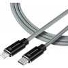 Tactical KP31195 Aramid extra pevný USB-C/Lighting MFI, 1m, sivý