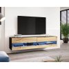 Cama Meble Tv stolík VIGO NEW 180 čierny mat/biely lesk drevo 180 cm x 30 cm x 40 cm