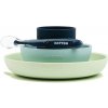 NATTOU - Set jedálenský silikonový 4 ks zeleno-modrý bez BPA