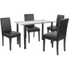 Jedálenský set Karin 4+1 čierno-čierny