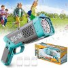 Bublinková pištoľ automatická s LED osvetlením a náplňami (Automatický výrobník bublín pre deti – zábava na záhrade, oslave aj doma)