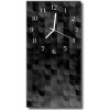Sklenené hodiny vertikálne Grafická čierna mozaika 30x60 cm