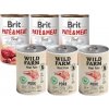 BRIT PATE & MEAT BEEF 3x400g & WILD FARM Bravčová paštéta 3x400g bezlepkové krmivo pre psov