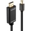 Kábel DisplayPort mini na HDMI M/M 2m, jednosmerný, max. 3840x2160@30Hz, čierny