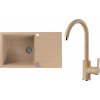 Alveus SETA 22036 Beige 55 SETA22036 - Drez Granitový CADIT 40- 860x500mm, vanička 445x425x198mm+ bateria Tonia, Beige 55