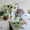 Disney Jerry Fabrics Detská plážová osuška Star wars mandalorian baby yoda zelená Bavlna 70x140 cm