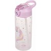 Tritanová fľaša na nápoje so slamkou Rainbow Unicorn, 500 ml