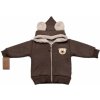 Oteplená pletená bundička Teddy Bear, Baby Nellys, dvojvrstvová, hnedá 92-98 (18-36m)