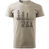 Šachové figúrky kreslené - Klasické pánske tričko vyššej gramáže - XL ( Ľadovo sivá )