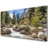 Sklenený obklad Do kuchyne Hora les kamene rieka 100x50 cm