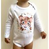 Milinko Unikátne detské body na dlhý rukáv- Roztomilý tiger veľkosť: 62 (2-4m)