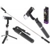 SOLEX Selfie tyč s tripodom Q02s Bluetooth s LED svetlom čierna 5903039725119