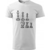 Šachové figúrky kreslené - Klasické pánske tričko vyššej gramáže - L ( Biela )